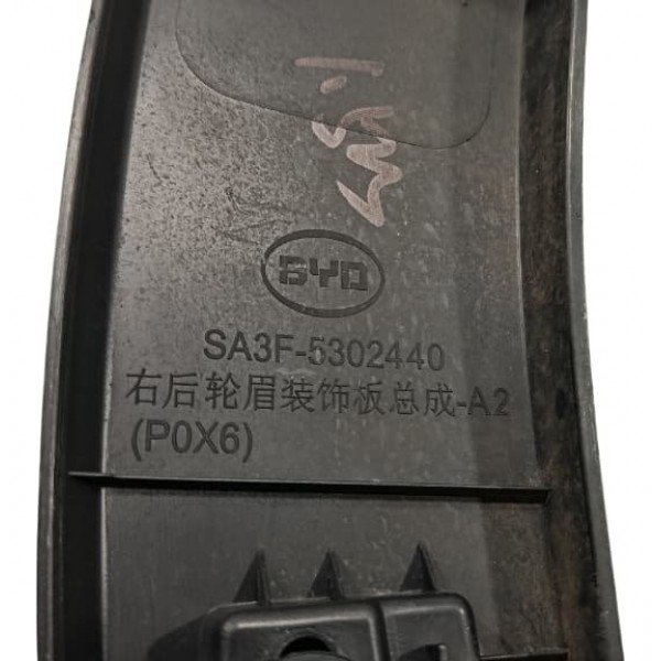 Moldura Paralama Traseira Dir Byd Song Plus 24/25 /arranhado Preto