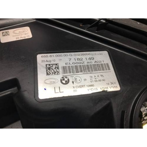 Farol Esquerdo Bmw Serie 7 2010 7182149 Usado Sem Tampas Esquerdo/motorista