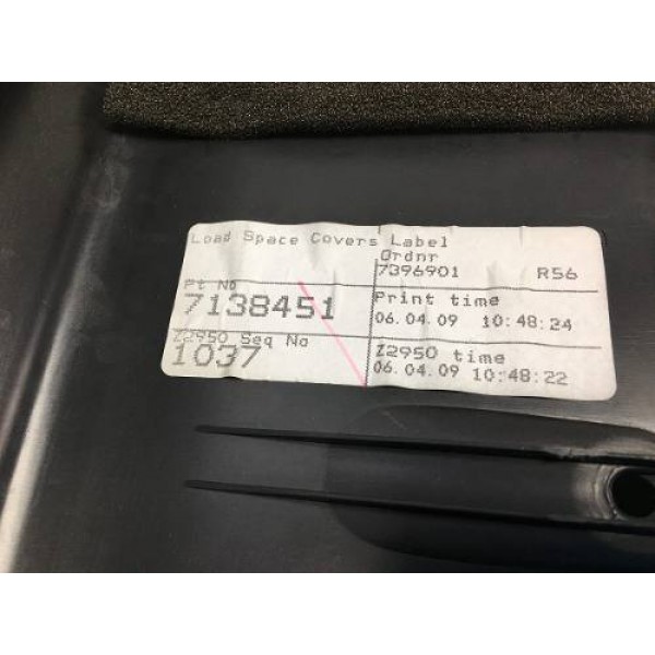 Tampa Painel Traseiro Mini Cooper S 1.6 2010 7138451