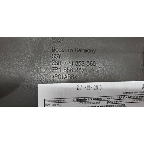 Acabamento Inferior Painel Vw Touareg 4.2 V8 2014 7p1858365b