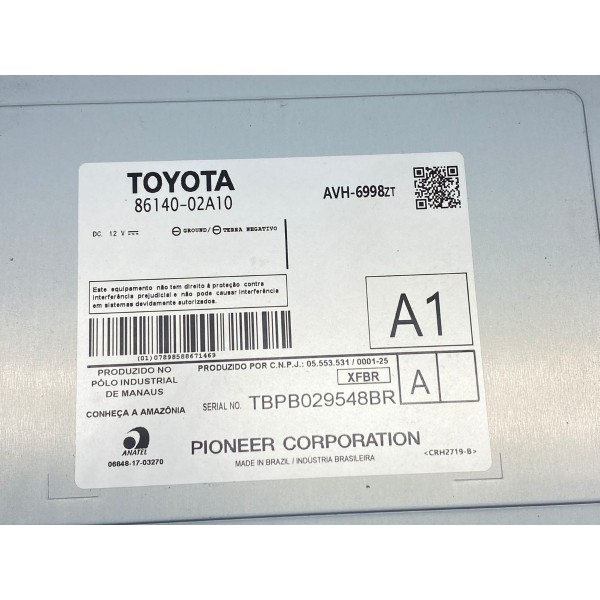 Multimídia Original Toyota Corolla Hybrid 2020 86140-02a10