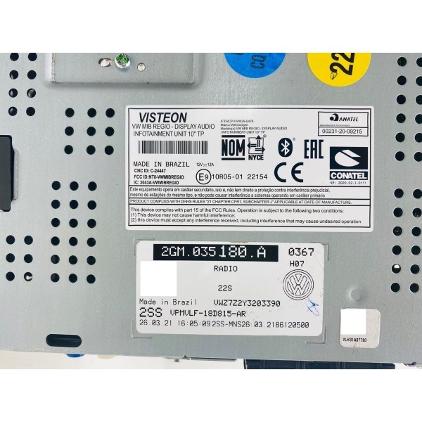 Multimídia 10 Polegadas Original Vw Nivus 1.0 Tsi 2021 