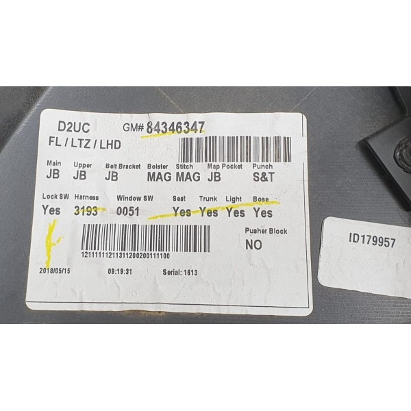 Forro Porta Diant Esq (motorista) Equinox Premier 2.0 2018