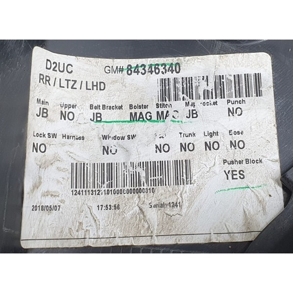 Forro Porta Traseiro Direito Equinox Premier 2.0 Turbo 2018