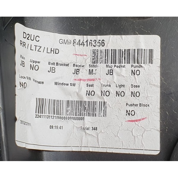 Forro Porta Traseiro Direito Equinox Premier 2.0 Turbo 2018