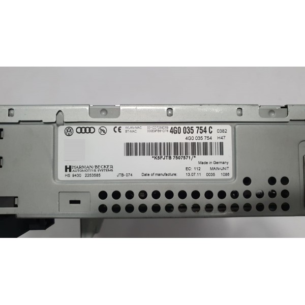 Multimídia Som Audi A7 3.0 Tfsi 2012 4g0035754c // 4g0035754