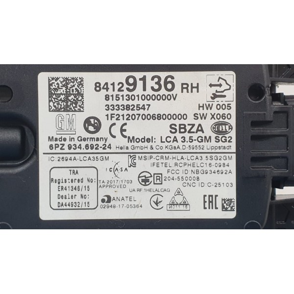 Módulo Ponto Cego L/direito Equinox Premier 1.5 Turbo 2022 Preto