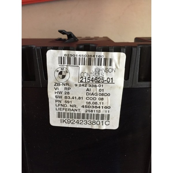 Painel Instrumento Bmw X1 2011 9242338-01 Preto