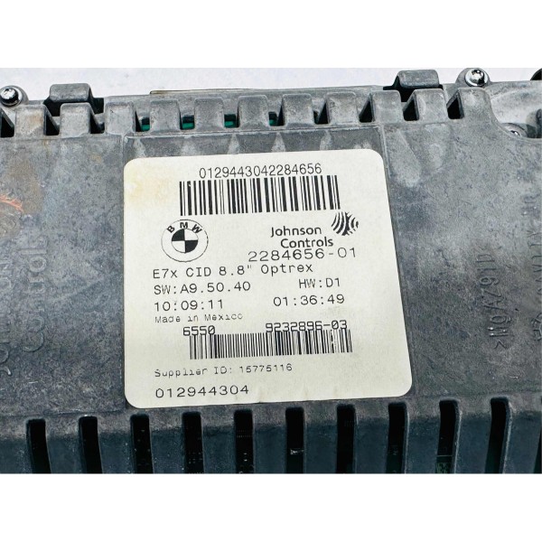 Tela Display Bmw X5 Cid 8.8 2012   2284656 Preto