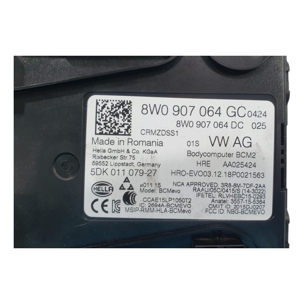 Módulo Conforto Bcm Audi A5 2.0 Tfsi 2019