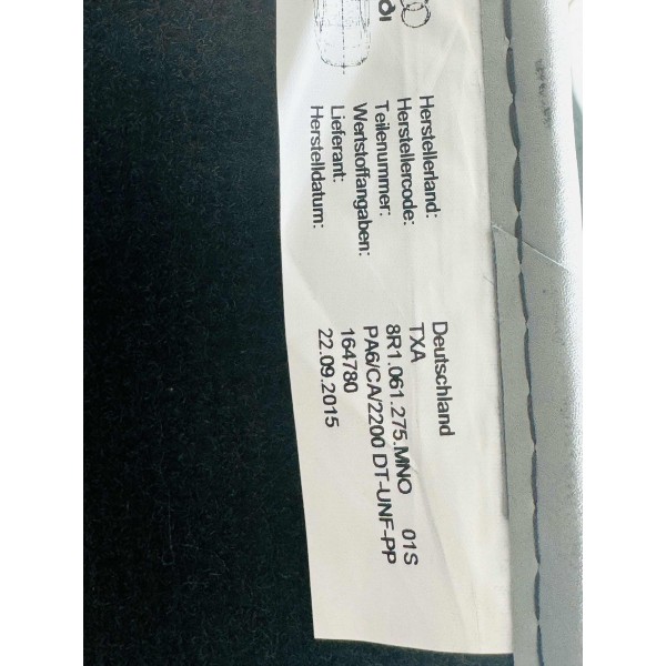 Tapetes Dianteiros De Veludo Audi Q5 2009-2016 Original Preto